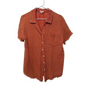 BiBi Mineral Washed Button Up Shirt